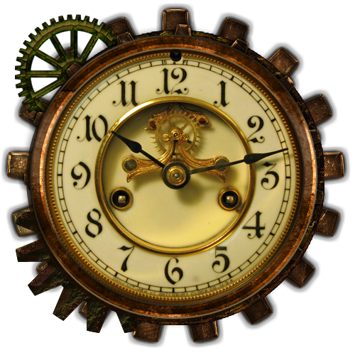 Steampunk Clock Clip Art 500 x 500 Created by Designs by Forte