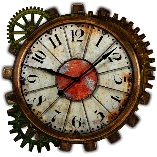 Steampunk Clock Clip Art 500 x 500 Created by Designs by Forte